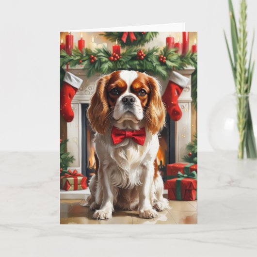 Cavalier King Charles Spaniel Kerstgroet Kaart (Voorkant)