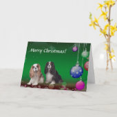 Cavalier King Charles Spaniel kerstkaart Kaart (Gele Bloem)