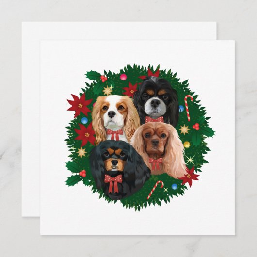 Cavalier King Charles Spaniel Kerstkaarten Feestdagenkaart (Voorkant / Achterkant)