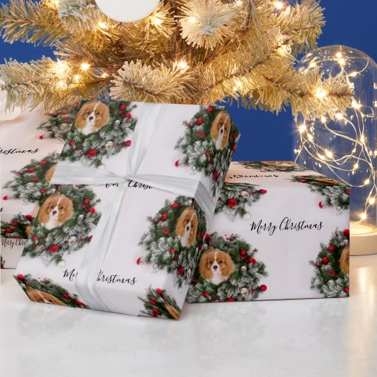 Cavalier King Charles Spaniel Kerstkrans  Cadeaupapier (Feestdagen)