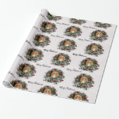 Cavalier King Charles Spaniel Kerstkrans  Cadeaupapier (Uitgerold)