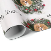 Cavalier King Charles Spaniel Kerstkrans  Cadeaupapier (Rol Hoek)