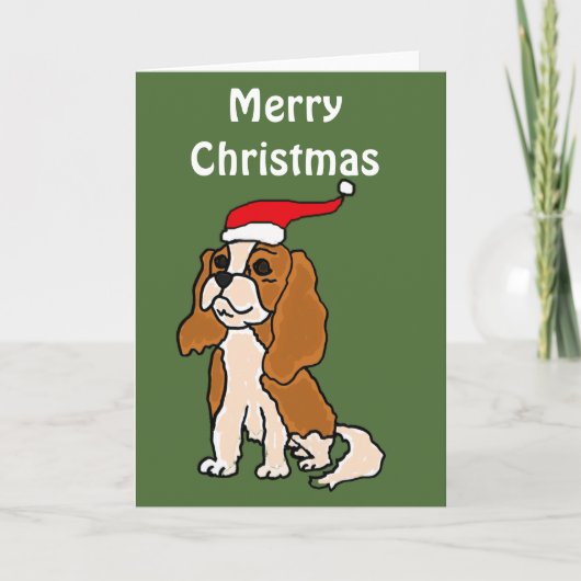 Cavalier King Charles Spaniel Kerstkunst Feestdagen Kaart (Voorkant)