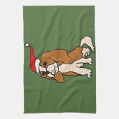 Cavalier King Charles Spaniel kerstkunst Theedoek (Verticaal)