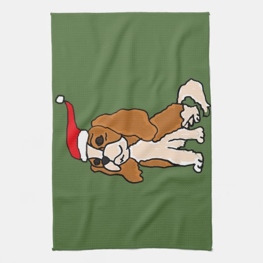 Cavalier King Charles Spaniel kerstkunst Theedoek (Verticaal)