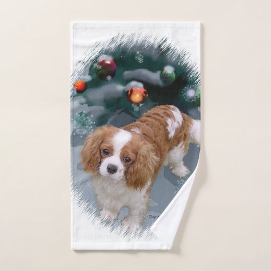 Cavalier King Charles Spaniel Kerstmis Bad Handdoek (Handdoek)