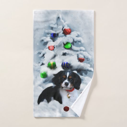 Cavalier King Charles Spaniel Kerstmis Bad Handdoek (Handdoek)
