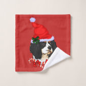 Cavalier King Charles Spaniel Kerstmis Bad Handdoek (Wasdoekje)