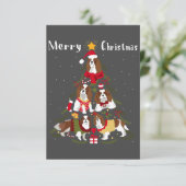 Cavalier King Charles Spaniel kerstmis Bedankkaart (Staand voorkant)