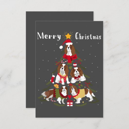 Cavalier King Charles Spaniel kerstmis Bedankkaart (Voorkant / Achterkant)