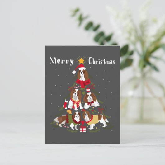 Cavalier King Charles Spaniel kerstmis Briefkaart (Staand voorkant)