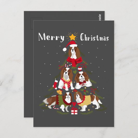 Cavalier King Charles Spaniel kerstmis Briefkaart (Voorkant / Achterkant)