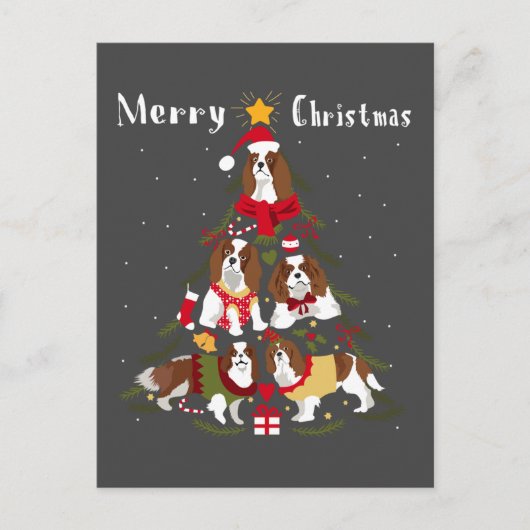 Cavalier King Charles Spaniel kerstmis Briefkaart (Voorkant)