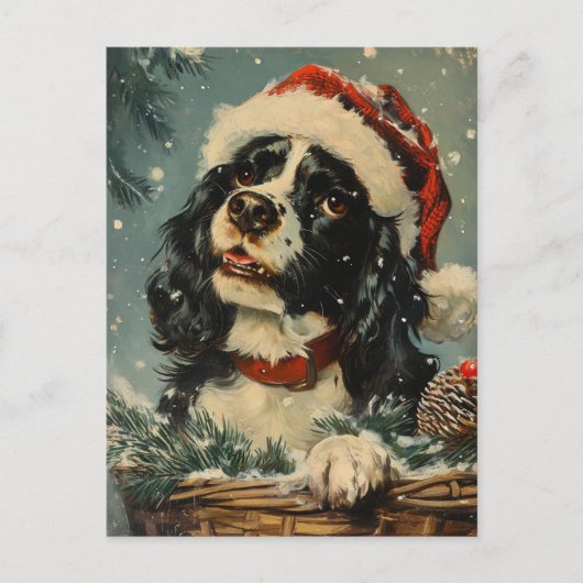 Cavalier King Charles Spaniel Kerstmis Briefkaart (Voorkant)