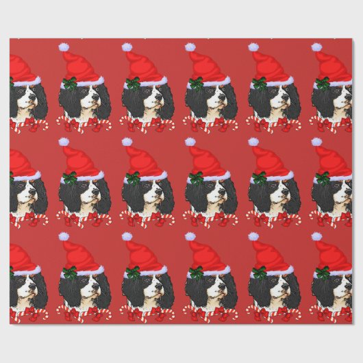 Cavalier King Charles Spaniel Kerstmis Cadeaupapier (Vlak)