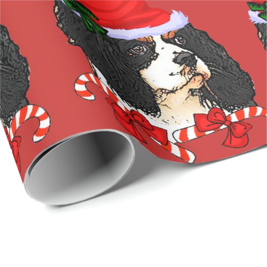 Cavalier King Charles Spaniel Kerstmis Cadeaupapier (Rol Hoek)