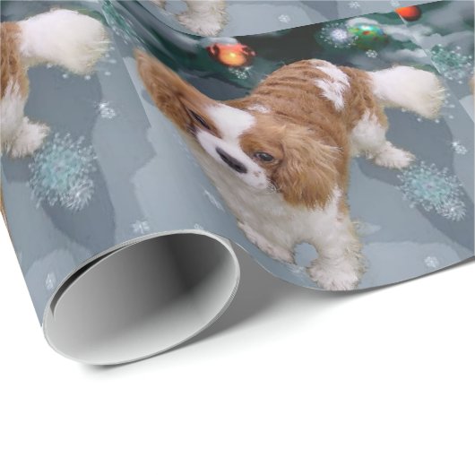 Cavalier King Charles Spaniel Kerstmis Cadeaupapier (Rol Hoek)