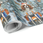 Cavalier King Charles Spaniel Kerstmis Cadeaupapier (Rol Hoek)