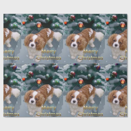 Cavalier King Charles Spaniel Kerstmis Cadeaupapier (Vlak)