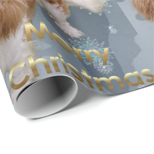 Cavalier King Charles Spaniel Kerstmis Cadeaupapier (Rol Hoek)