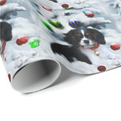 Cavalier King Charles Spaniel Kerstmis Cadeaupapier (Rol Hoek)