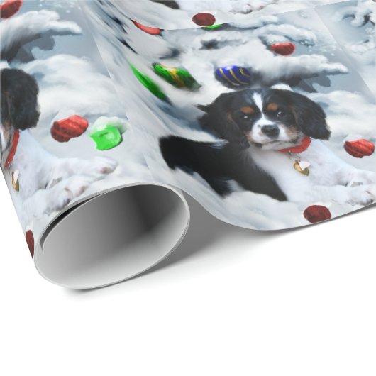 Cavalier King Charles Spaniel Kerstmis Cadeaupapier (Rol Hoek)