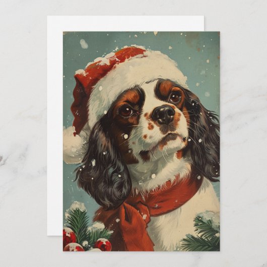 Cavalier King Charles Spaniel Kerstmis Feestdagenkaart (Voorkant / Achterkant)