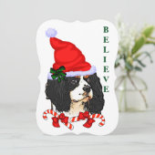 Cavalier King Charles Spaniel Kerstmis Feestdagenkaart (Staand voorkant)