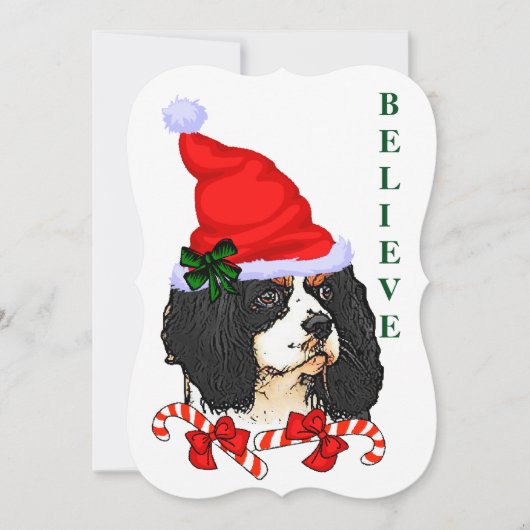 Cavalier King Charles Spaniel Kerstmis Feestdagenkaart (Voorkant)