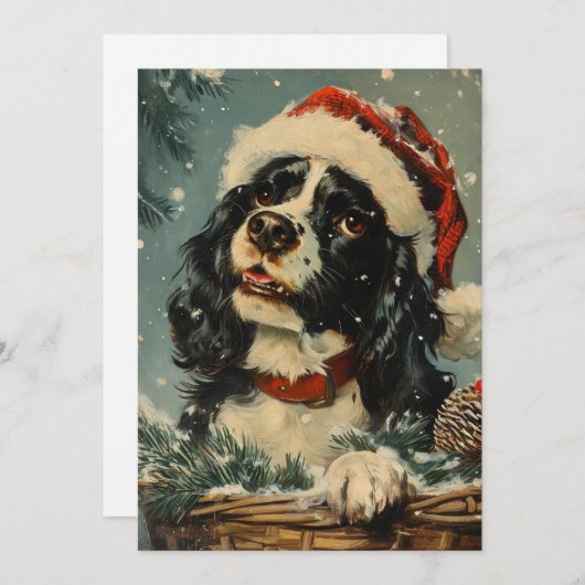 Cavalier King Charles Spaniel Kerstmis Feestdagenkaart (Voorkant / Achterkant)