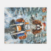 Cavalier King Charles Spaniel Kerstmis Fleece Deken (Voorkant (Horizontaal))
