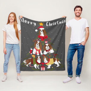 Cavalier King Charles Spaniel kerstmis Fleece Deken