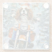 Cavalier King Charles Spaniel Kerstmis Glazen Onderzetter (Achterkant)