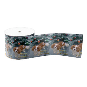 Cavalier King Charles Spaniel Kerstmis Grosgrain Lint