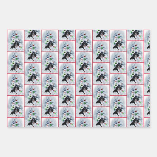 Cavalier King Charles Spaniel Kerstmis Inpakpapier Vel (Voorkant 3)
