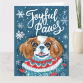 Cavalier King Charles Spaniel Kerstmis Kaart (Voorkant)