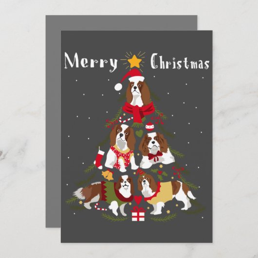 Cavalier King Charles Spaniel kerstmis Kaart (Voorkant / Achterkant)