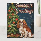 Cavalier King Charles Spaniel Kerstmis Kaart (Voorkant)