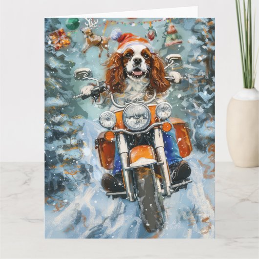 Cavalier King Charles Spaniel Kerstmis Kaart (Voorkant)
