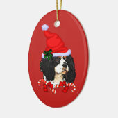 Cavalier King Charles Spaniel Kerstmis Keramisch Ornament (Links)