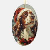 Cavalier King Charles Spaniel Kerstmis Keramisch Ornament (Links)