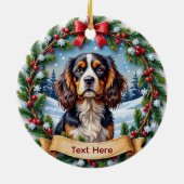 Cavalier King Charles Spaniel Kerstmis Keramisch Ornament (Achterkant)