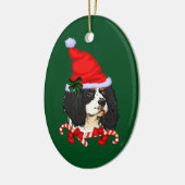 Cavalier King Charles Spaniel Kerstmis Keramisch Ornament (Links)