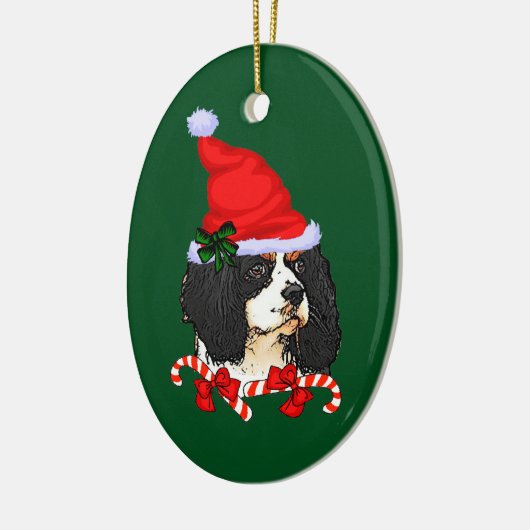 Cavalier King Charles Spaniel Kerstmis Keramisch Ornament (Links)