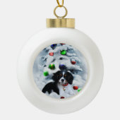 Cavalier King Charles Spaniel Kerstmis Keramische Bal Ornament (Voorkant)