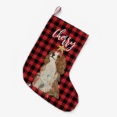 Cavalier King Charles Spaniel Kerstmis Kleine Kerstsok (Voorkant (Hangend))