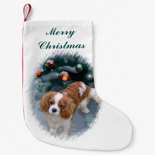 Cavalier King Charles Spaniel Kerstmis Kleine Kerstsok (Voorkant)