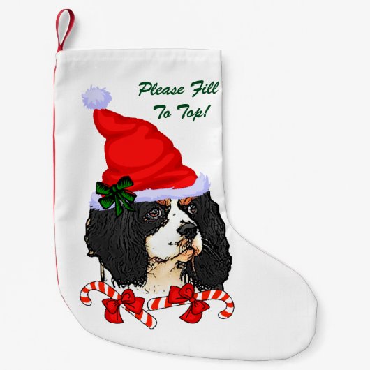 Cavalier King Charles Spaniel Kerstmis Kleine Kerstsok (Voorkant)