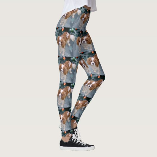 Cavalier King Charles Spaniel Kerstmis Leggings (Rechts)
