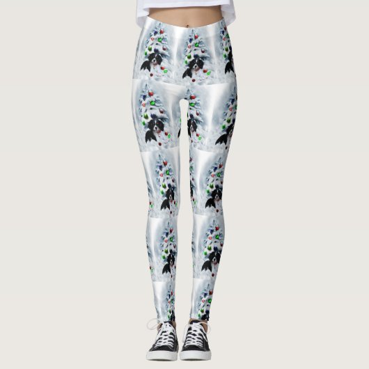 Cavalier King Charles Spaniel Kerstmis Leggings (Voorkant)